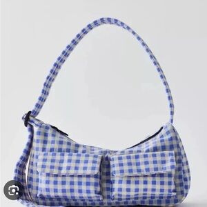 BAGGU: UO Exclusive Blue Pansy Gingham Cargo Shoulder Bag🧺